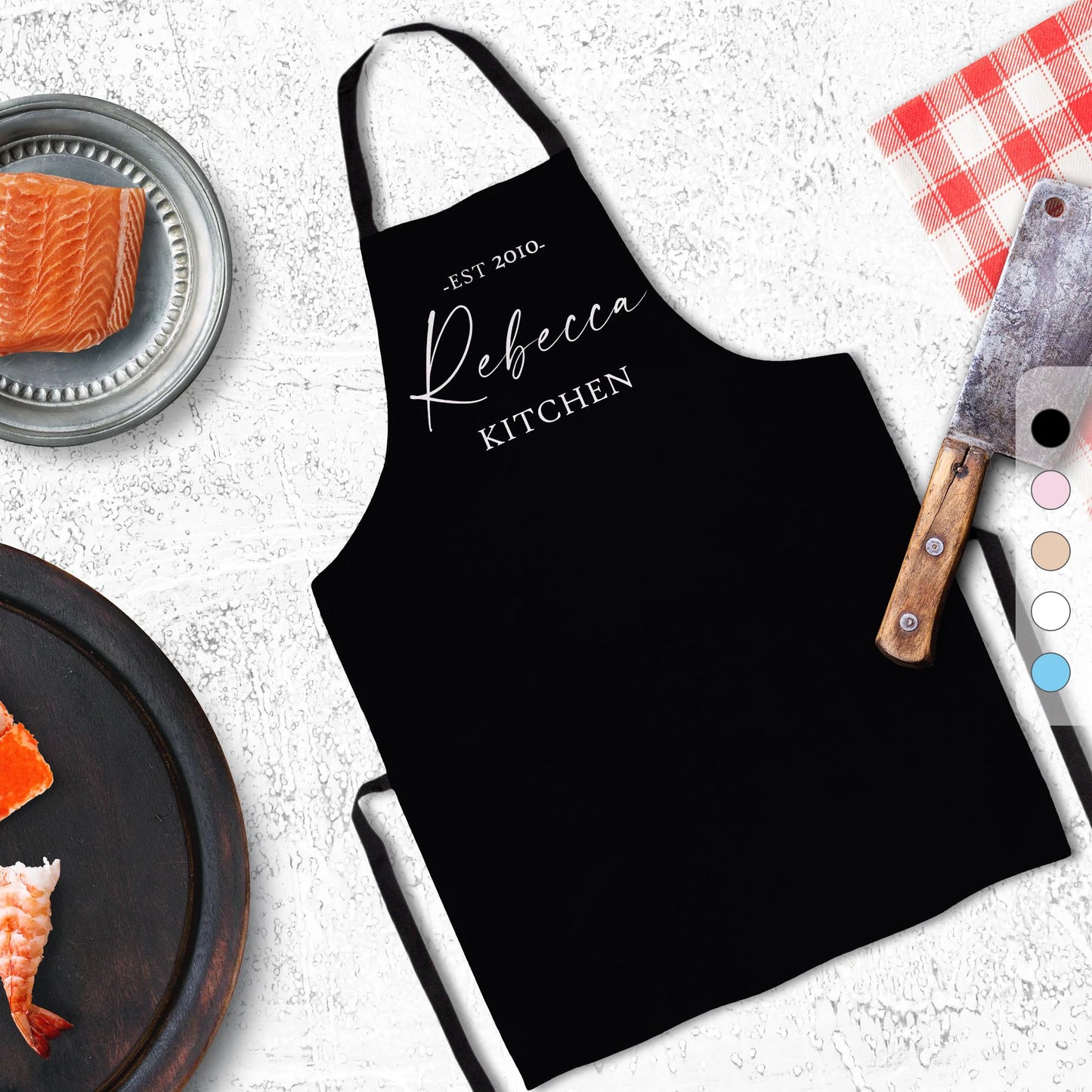 Custom Name Chef Apron – Personalised Gifts for Mom Grandma