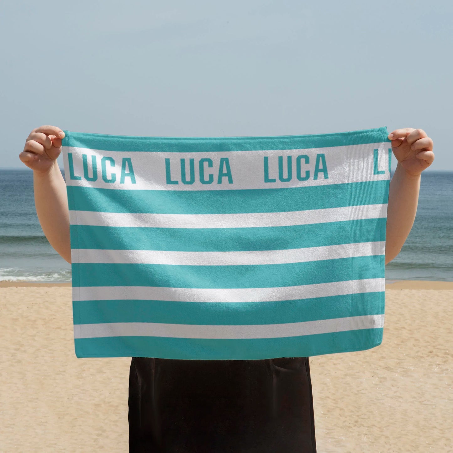 Coastal Vertical Stripe Beach Towel, Summer Accessory, Personalised Australian Design