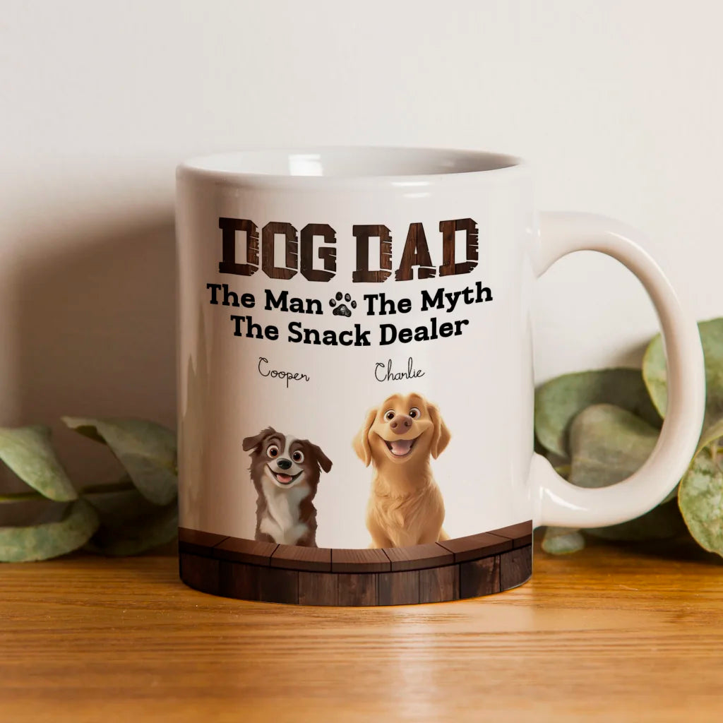 The Snack Dealer - Personalised Pet Dad Mug, Funny Gift from Dog