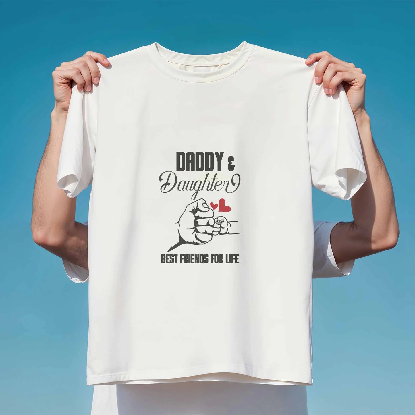 Personalised Father Daughter T-Shirt - Custom Best Friends For Life White Design