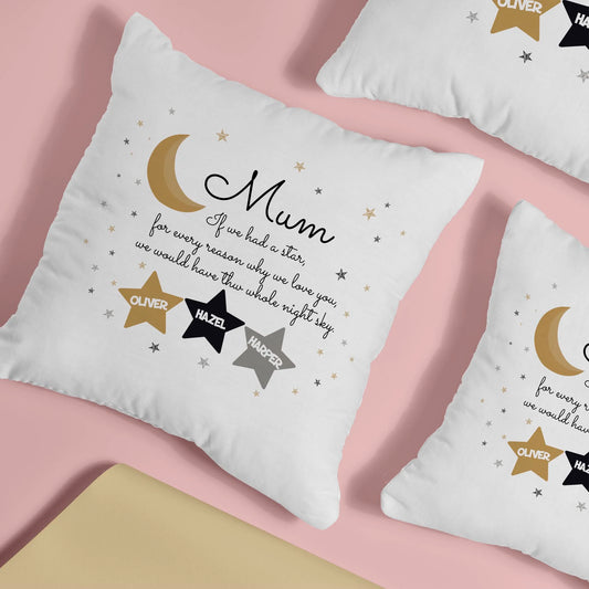 Personalised Mom Cushion - Custom Pillow With Kids' Names - Decorative Throw Pillow