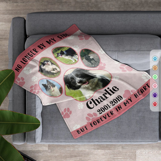No Longer By My Side But Forever In My Heart - Personalised Blanket For Dog Lover, Cat Mom