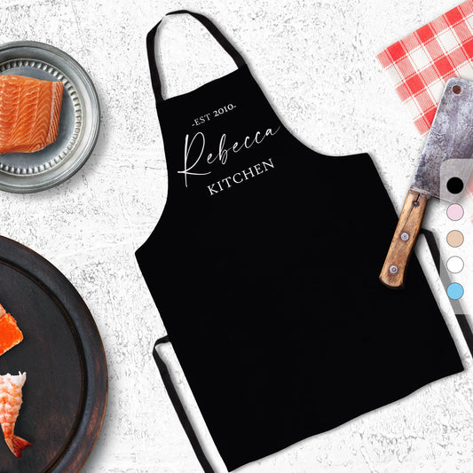 Custom Name Chef Apron – Personalised Gifts for Mom Grandma