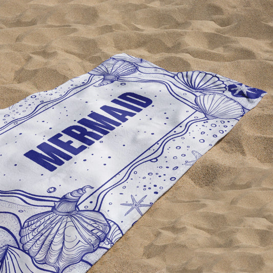 Ocean Gems Pattern Beach Towel, Marine Design, Personalised Coastal Treasur