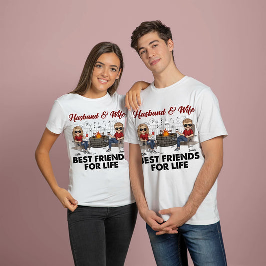 Husband Wife Best Friends Forever - Custom Couple T-Shirt, Valentine Bond