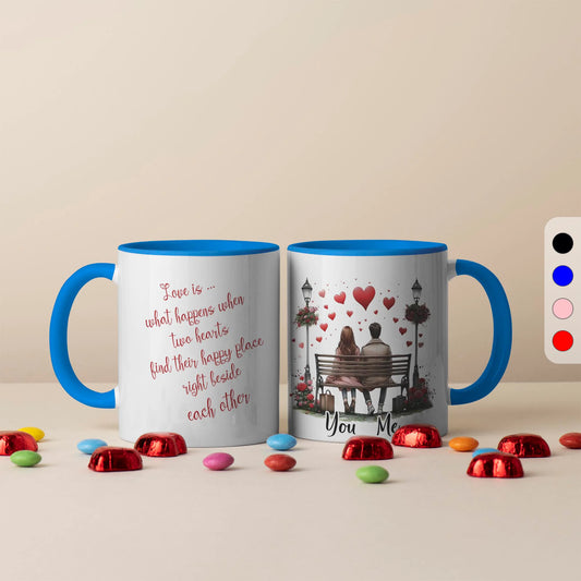 Sweetheart Accent - Personalised Valentine Mug, Couple Love Design