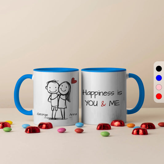 Love in Bloom - Custom Valentine Mug, Romantic Floral Design