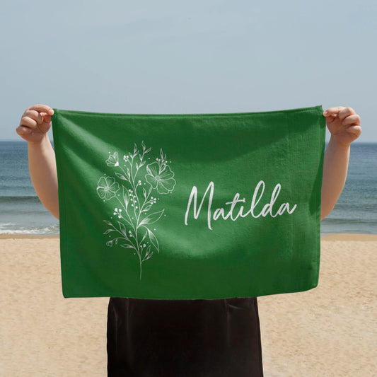 Elegant Petal Pattern Beach Towel, Summer Accessory, Personalised Floral Design