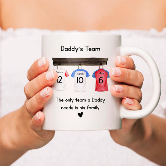 Football Team Pride - Personalised Ceramic Mug, Dad’s Soccer Keepsake Gift