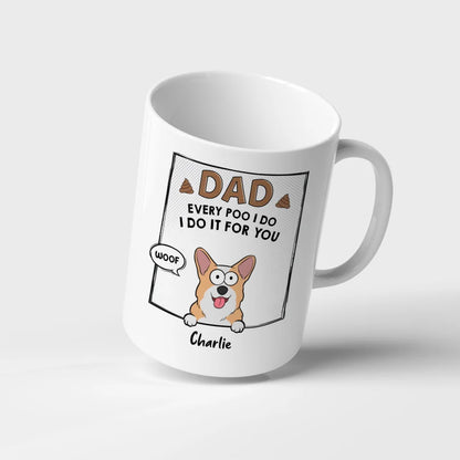 Custom Mug for Dad - Funny Pet Quote with Dog or Cat Illustration
