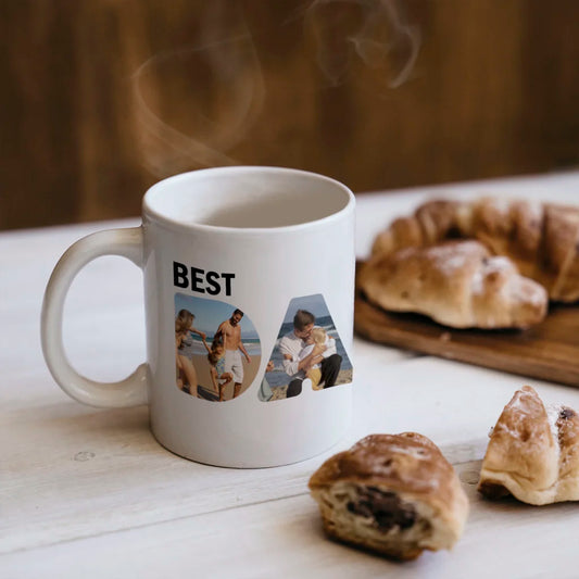 Best Ever - Personalised Photo Coffee Cup for Dad, Grandpa’s Keepsake Gift