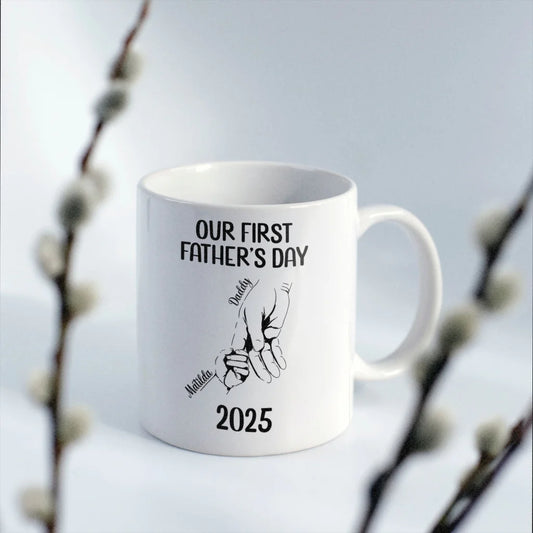 Our First Father’s Day - Personalised Mug for Dad, Milestone Gift
