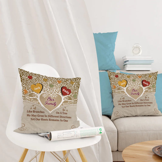 Our Family Like Branches On A Tree - Personalised Pillow, Family Roots Gift