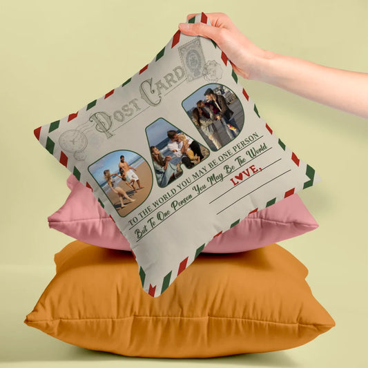 To Us You Are The World - Personalised Photo Pillow, Family Treasure Gift