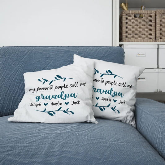 My Favourite People Call Me Grandpa - Personalised Family Names Pillow