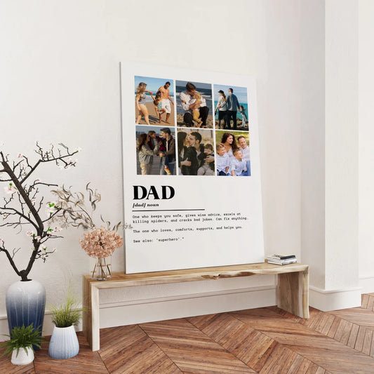 Dad Definition - Personalised Photo Canvas, Heartwarming Dad Gift