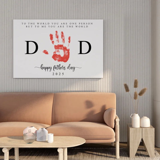 Custom DAD Handprint Canvas - Unique Father's Day Gift for Dad/Grandpa