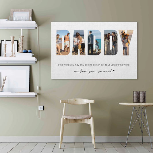 Daddy Photo Collage - Personalised Print for Dad, Treasured Moments Gift