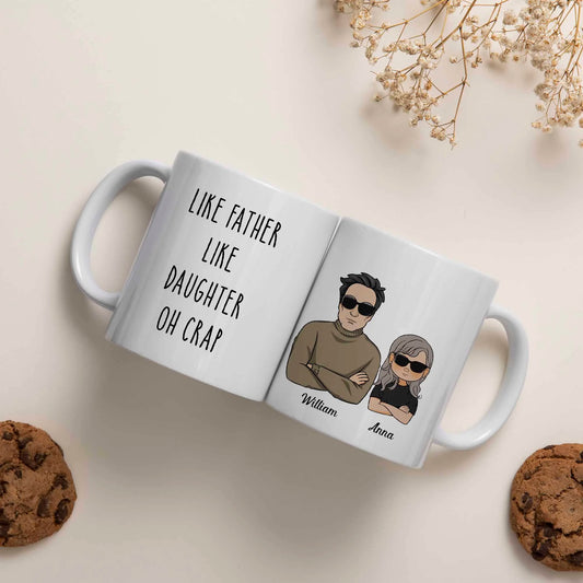 Daddy/Grandpa Personalised Mug- ‘Oh Crap’ Funny Quote, Great Gift For Father’s Day