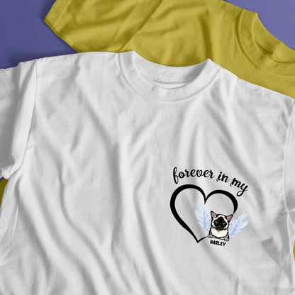 Personalised Forever in My Heart T-Shirt - Pet Memorial Gift, Custom Dog/Cat Design