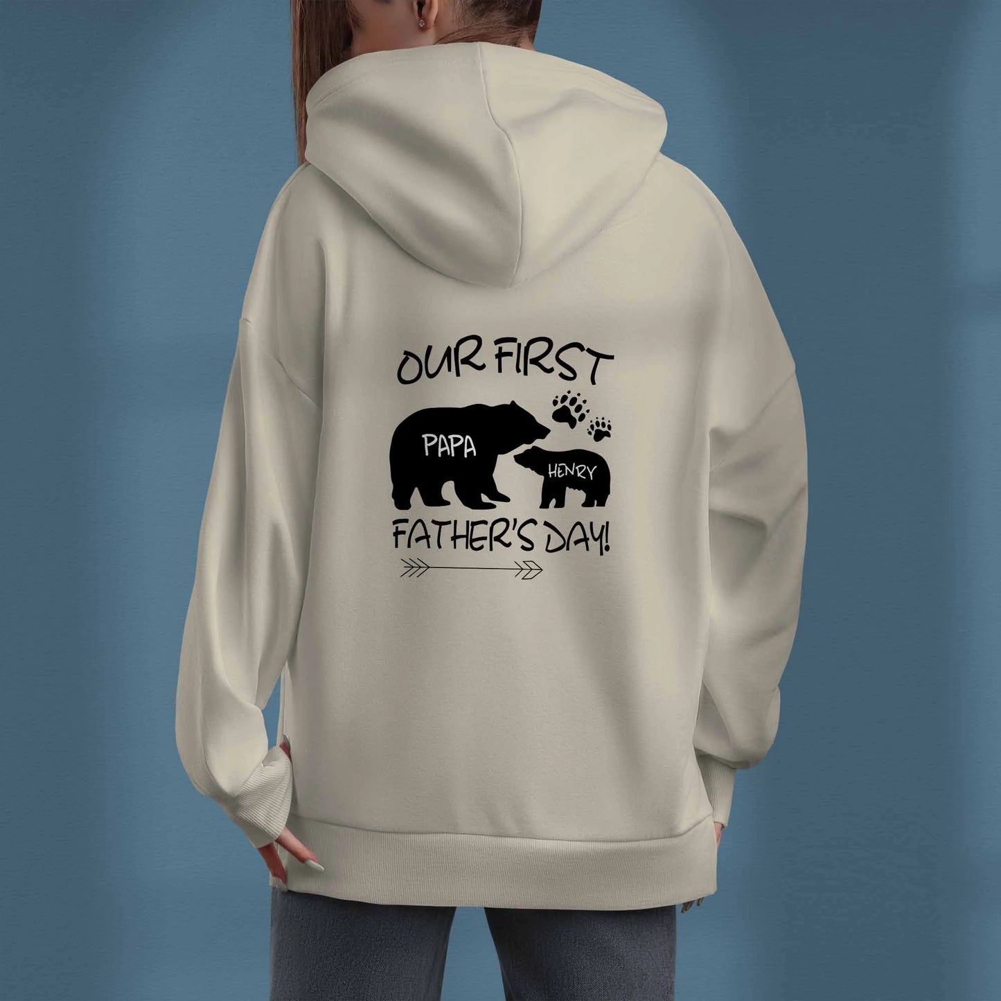 Our First Father’s Day Together - Personalised Heavy Blend Hoodie, Dad’s Keepsake Gift