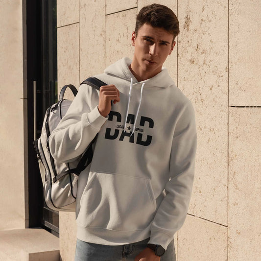 Personalized Dad Hooded Sweatshirt - Comfort Colors Men’s Vintage Print Hoodie