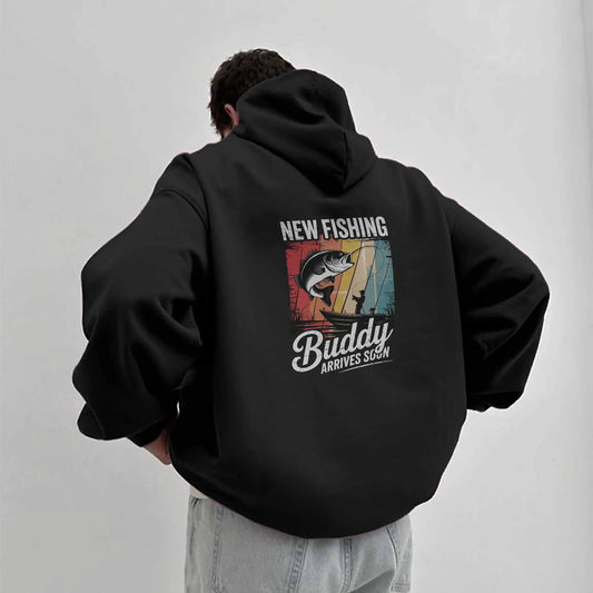 New Fishing Buddy On Board - Personalised Hoodie, Cute Gift for First Time Father