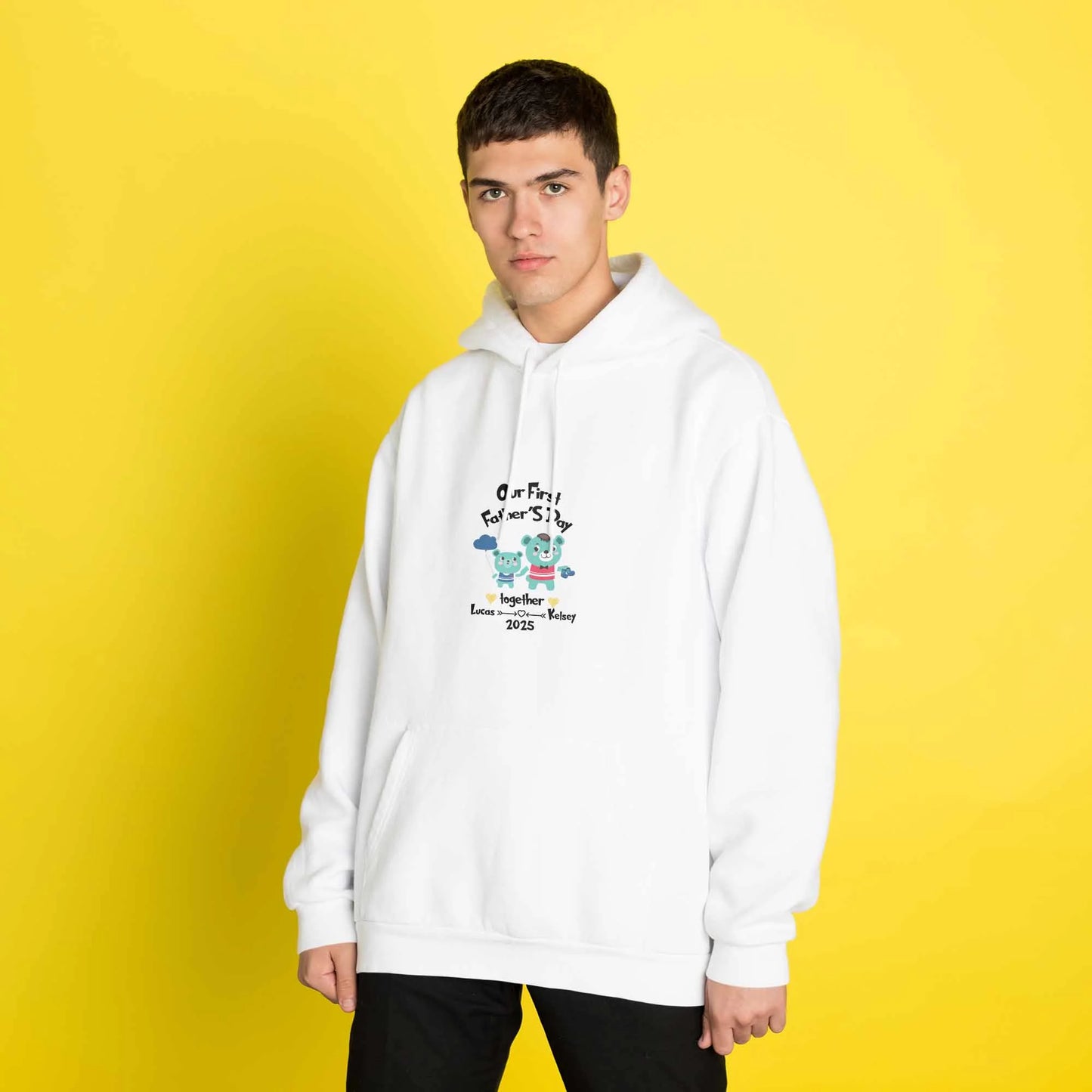Personalised Dad & Baby Hoodie Set - Custom Name Gift for New Fathers