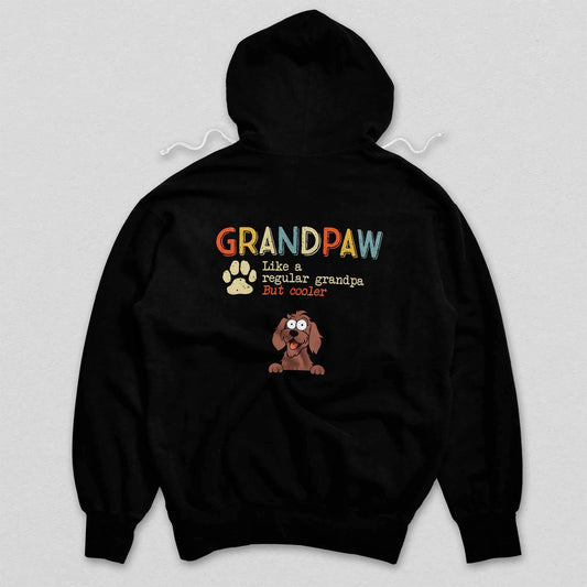 Like A Regular Grandpaw But Cooler - Personalised Hooded Sweatshirt, Gift for Dad or Grandpa