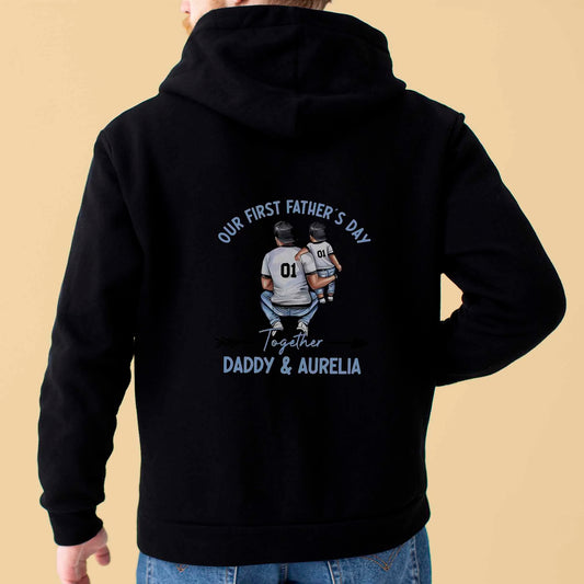 Our Father's Day - Personalised 'Daddy Holding Baby' Hoodie, Gift for New Dad