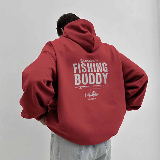 Fishing Buddies - Personalised Heavy Blend Hoodie, Grandpa’s Angling Gift