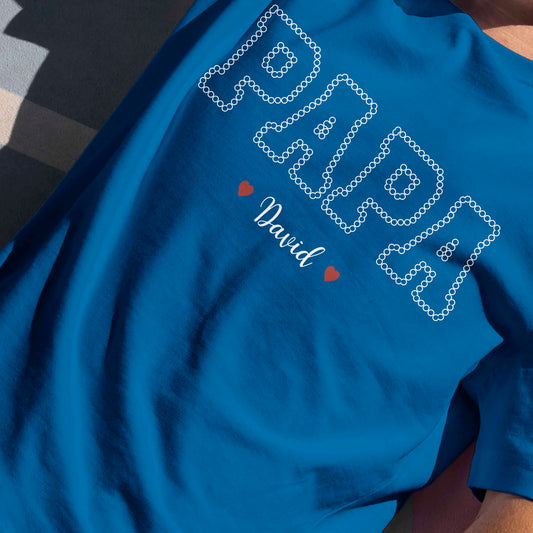 Custom Super Dad T-Shirt - Personalised Father Name Dotted Design Gift