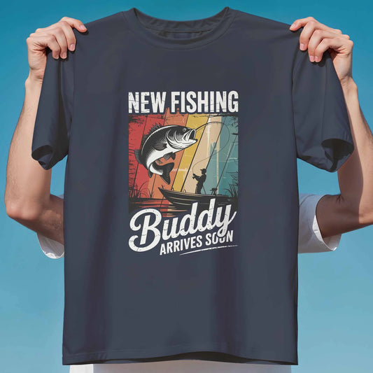 New Fishing Buddy On Board - Personalised T-Shirt, Cute Gift for First Time Father