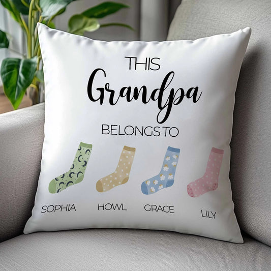 Grandpa’s Loving Memories - Personalised Pillow, Family Keepsake Gift