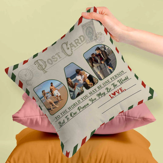 To Us You Are The World - Personalised Photo Pillow, Family Treasure Gift