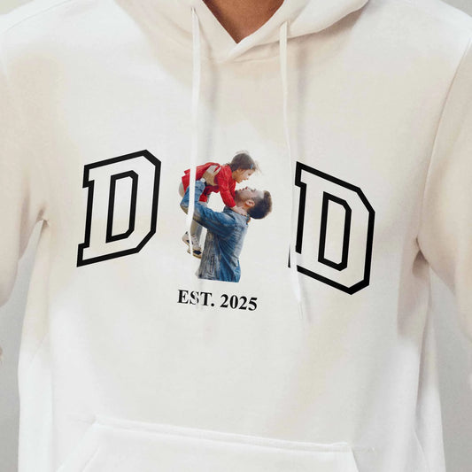 Custom Hoodie for Dad - Personalised Photo Gift with Est Year for Fathers Day