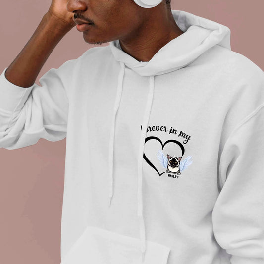Personalised Pet Loss Hoodie - Angel Wing Cat Design, Custom Name Memory Gift