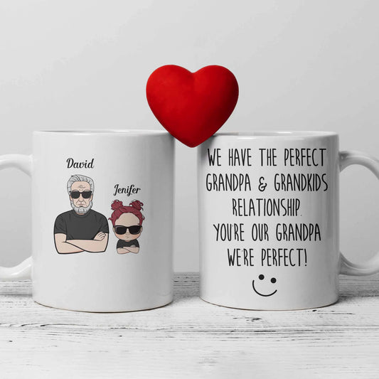 Custom Family Cartoon Mug - Personalised Grandpa Grandkids Perfect Relationship Gift