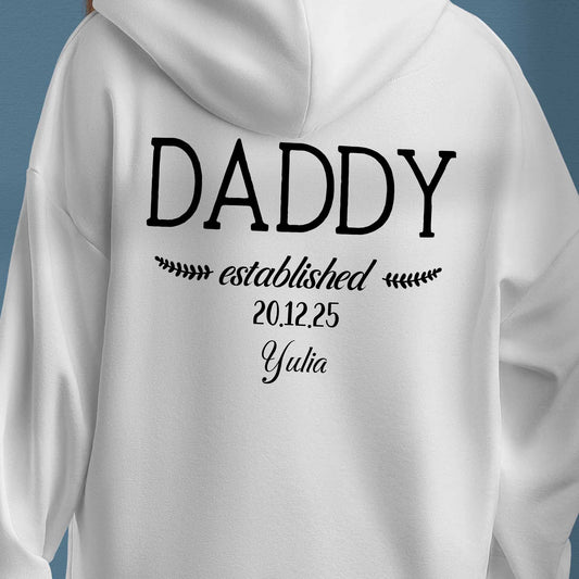 Custom Dad Hoodie - Father’s Day Present with Name and Established Date Gift