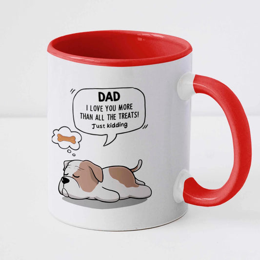 Custom Dog Dad Mug - Personalized Pet Father Humorous Sleeping Dog Ceramic Gift