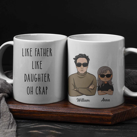 Personalised Ceramic Mug - Custom Father Daughter Matching Cartoon Humorous Gift