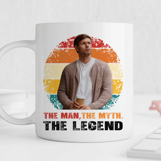 Custom Dad Legend Mug - Personalised Father Retro Sunset Portrait Fathers Day Gift