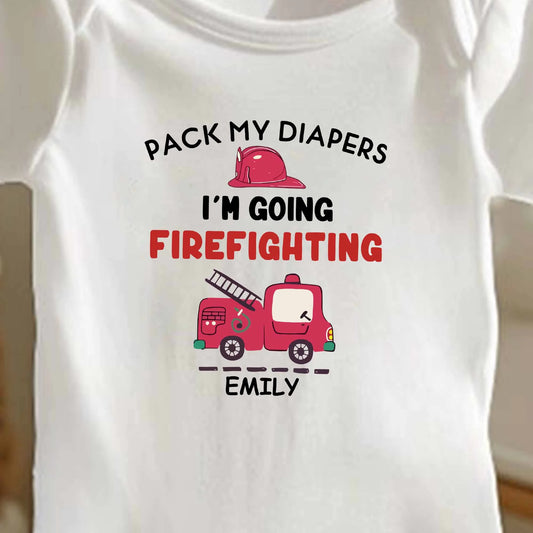Custom Firefighter Matching Baby Bodysuit – Matching Outfit for Dad & Baby, Fathers Day gifts