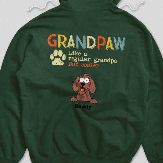 Like A Regular Grandpaw But Cooler - Personalised Hooded Sweatshirt, Gift for Dad or Grandpa