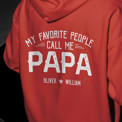 Custom Papa Text Hoodie - Grandchildren Names, Family Gift for Grandfather