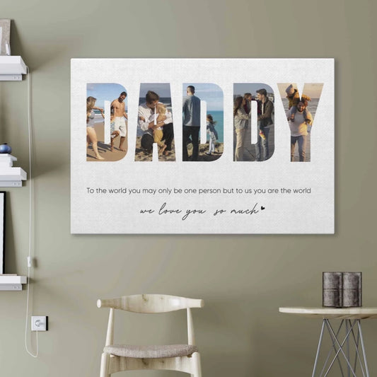 Daddy Photo Collage - Personalised Print for Dad, Treasured Moments Gift