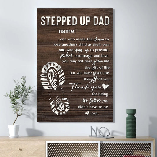 Stepped-Up Dad Classic Canvas - Heartfelt Message for Father’s Day