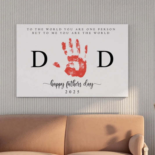 Custom DAD Handprint Canvas - Unique Father's Day Gift for Dad/Grandpa
