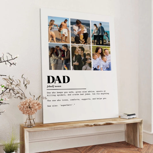 Dad Definition - Personalised Photo Canvas, Heartwarming Dad Gift