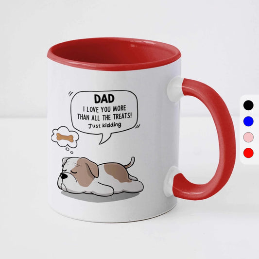 Custom Dog Dad Mug - Personalised Pet Father Humorous Sleeping Dog Ceramic Gift